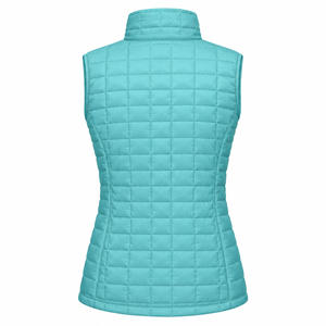 Gilet matelassé unisexe léger et écologique en Spandex/Polyester avec fermeture éclair, sans manches, pour l'équitation, couleur turquoise - Product Image 4