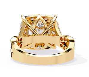 แหวนหมั้นเพชรทรงรัศมี โรเดียมชุบทองคำแท้ 10K/14K/18K สำหรับผู้หญิง น้ำหนักรวม 3.50 กะรัต รับรองโดย IGI หรูหรา - Product Image 2