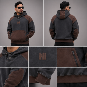 Custom Men's Heavyweight 330g 100% Cotton Fleece Oversized Lined Cartoon Print Pullover Hoodie OEM ODM Wholesale Supplier - Product Image 3