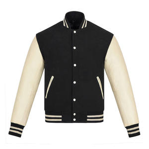 Hot sale Fashion New <b>Men's</b> Bomber <b>Jacket</b> With Large Pockets and Leather Sleeves <b>Men's</b> <b>Baseball</b> <b>Jacket</b> - Product Image 1