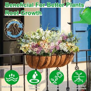 3 unidades de revestimientos de coco para macetas de ventana colgantes de 24/30/36 pulgadas, cestas de media luna, accesorios para macetas de coco - Product Image 3