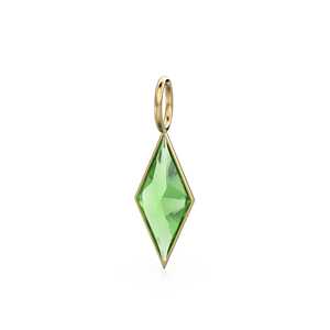 Colgante de Oro Sólido Amarillo de 18k con Peridoto Verde en Forma de Cometa / Piedra de Nacimiento de Agosto / Gema de Olivino Natural - Product Image 5