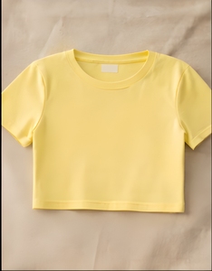 เสื้อยืดครอปผ้าฝ้ายหนาคุณภาพสูงสำหรับผู้หญิง 220 GSM ทรงโอเวอร์ไซส์ เรียบง่าย แฟชั่น เสื้อครอปเปล่าๆ ผู้ผลิตและผู้ส่งออก - Product Image 4