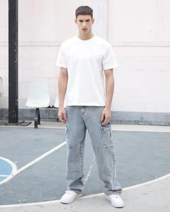 Pantalon Jean Baggy Homme Tendance Streetwear Délavé à l'Acide avec Logo Personnalisé – Vente en Gros - Product Image 1