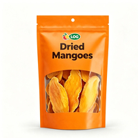 Op maat bedrukte logo stand-up pouches voor plastic verpakkingen gedroogd fruit, met venster, geschikt voor gedroogde mango.