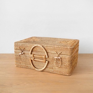 Maleta de mimbre personalizada para hombre y mujer, Maleta de mano con otros bolsos de equipaje - Product Image 6