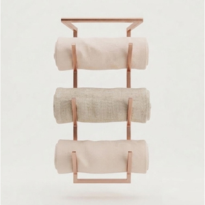 Luxury Stainless Steel Wall Mounted Towel Rack Modern Bathroom Towel Organizer Hotels Spas Rolled Towel Holder Stacker - Product Image 5