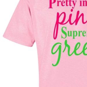 Camiseta Pretty in Pink Supreme en verde, camiseta de algodón de manga corta, top informal a la moda para mujer, ropa griega cómoda de verano - Product Image 6