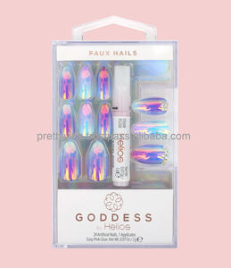 Ongles Press-on Faits Main Helios Pré-conçus Couverture Complète Amande/Carré Effet Déesse Longs avec Colle Qualité Supérieure - Product Image 3