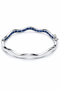 Brazalete de Zafiro Azul en Plata de Ley 92.5 KLSB-20810 - Product Image 2