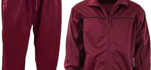 Men's Maroon tracksuits Full Zip Jacket And <b>Pants</b> Set Breathable Polyester Casual Wear Autumn Solid Color Regular Fit - Product Image 6