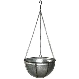 Hammered Design Metal Plater In <b>Large</b> Capacity Nickel Silver Finished Metal Planter - Product Image 3