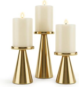 Portavelas de metal para decoración del hogar, soporte para 3 velas, para mesa de comedor, restaurante, portavelas de pilar para sala de estar, boda - Product Image 4