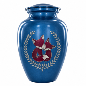 Autocollant commémoratif pour urne funéraire en émail, motif oiseau bleu argenté avec dentelle gravée, pour cendres d'animaux de compagnie - Product Image 6