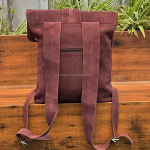 New Fashionable Travel Vintage Trend Custom Large Capacity Genuine Suede Leather Backpack for Men & Women School <b>Bag</b> <b>Laptop</b> <b>Bags</b> - Product Image 5