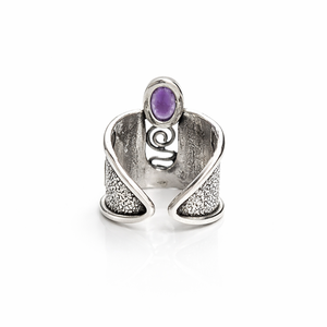แหวนพลอยอเมทิสต์เงินแท้ 925 ทำมือ แหวนขายส่งสำหรับผู้หญิง แหวนพลอยประจำเดือนกุมภาพันธ์ - Product Image 3
