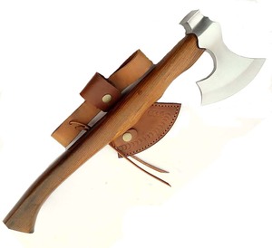 Handmade <b>Axe</b> D2 Steel Blade Wood <b>Handle</b> With Leather Sheath Outdoor Knife - Product Image 3