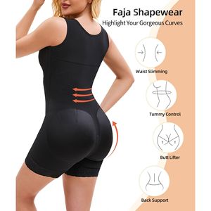 Abito modellante da donna elegante stile colombiano Fajas tuta con cerniera inguinale per la pancia Shaper tutto il corpo Post intervento chirurgico sollevatore di glutei - Product Image 6