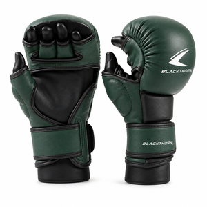 ถุงมือ MMA หนัง ครึ่งนิ้ว ปิดด้วยเวลโคร สีแดง สำหรับผู้ใหญ่ ศิลปะการต่อสู้ - Product Image 3