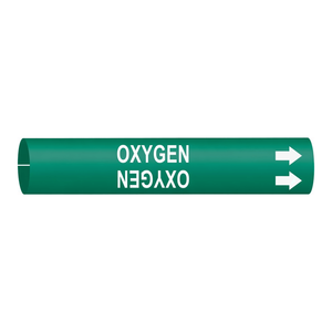 Marcador de Tuberías Brady OXYGEN Snap-On para Tuberías de Laboratorio e Industriales - Product Image 1
