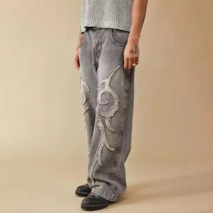 Jeans noirs pour hommes, coupe slim et coupe ample, en denim, nouvelle collection, coupe originale, style designer, pour grands garçons, Polar Pants - Product Image 1