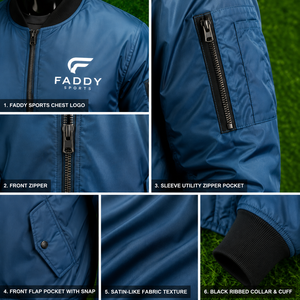 Custom Wholesale Men's Slim Fit MA-1 Flight Bomber <b>Jacket</b> Blue Windproof Waterproof Casual Streetwear Varsity <b>Pilot</b> <b>Jackets</b> - Product Image 6