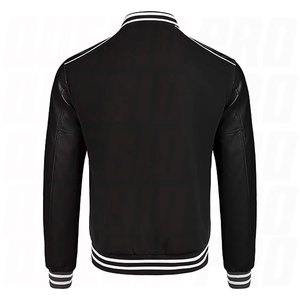 Chaqueta Varsity para Hombre, Estilo Casual, con Mangas de Cuero, Chaqueta Bomber Letterman de Béisbol, Estilo Universitario Clásico, con Botones - Product Image 2