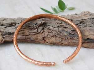 Belladec Hand Hammered Classic <b>Copper</b> Cuff <b>Bangle</b> Adjustable Artisan Jewelry Women's Boho Rustic Elegance - Product Image 5