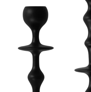 Support à bougie décoratif noir fini pour la décoration intérieure, porte-bougie de haute qualité en aluminium coulé, fait main et personnalisé - Product Image 4
