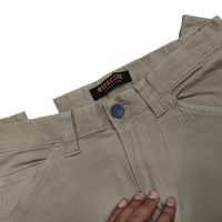 Pantalon décontracté pour homme, coupe droite, 100 % coton, écologique, respirant, anti-bouloches, infroissable, léger, taille mi-haute, devant plat, fermeture éclair