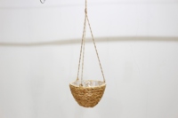 Panier suspendu en jacinthe d'eau, tissé à la main, naturel, écologique, pour la maison et le jardin, pot à fleurs