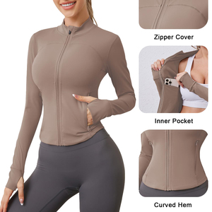 Wholesale Unique Style <b>Yoga</b> <b>Jacket</b> For Women's Breathable Slim Fit Active Running Training Gym Wear <b>Yoga</b> <b>Jacket</b> For Women's - Product Image 4