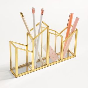 Modern Beauty Storage Organizer Featuring Metal And Glass Construction For Cosmetics And <b>Vanity</b> Accessories - Product Image 2