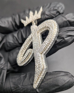 Pendentif Couronne Initiale en Moissanite, Bijou de Luxe Hip Hop Iced Out, Collier Personnalisé avec Lettre pour Homme - Product Image 6