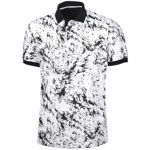 Chemise Homme Blanche Imprimée à Manches Courtes Style Décontracté Coupe Classique Respirante Tricotée 100% Polyester Séchage Rapide à l'Avant - Product Image 1