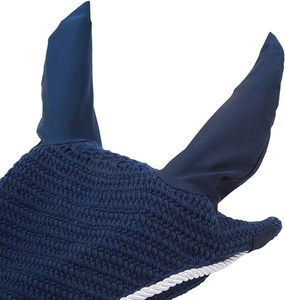 Voile anti-mouches pour cheval en coton respirant avec protection d'oreilles, Couleur Marine - Product Image 4