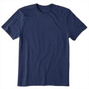 T-shirts pour hommes en coton 100% de haute qualité, personnalisés avec logo imprimé, tricotés, unis, teints, grandes tailles, grammage lourd - Product Image 3