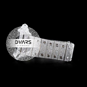 Reloj de Pulsera de Lujo Estilo Hip-Hop con Movimiento de Cuarzo en Oro Rosa y Plata, Correa de 20 mm, 42 mm, Completamente Cubierto de Diamantes Blancos, Ideal para Regalos y Fiestas - Product Image 3