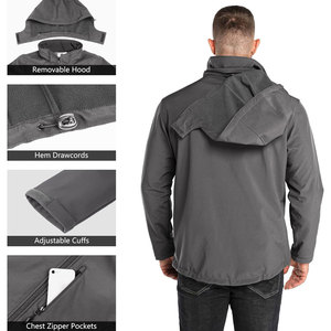 Chaqueta Cortavientos Ligera para Hombre, Ecológica, Transpirable, Impermeable, de Secado Rápido, con Logotipo Frontal en Lona y Capucha, para Invierno - Product Image 3