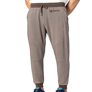 DAIZEN STAR Men's Gray Pink Color Blocked Cotton Letter Print Sweatpants Elastic Waist Drawstring Side Pockets Casual Joggers - Product Image 1