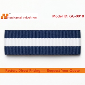 นีลคามัล อินดัสทรีส์ ขายส่งริบบิ้นโกรเกรนลายทางขนาด 25 มม. ริบบิ้นสีน้ำเงินกรมท่าขาวขนาด 1 นิ้ว สำหรับทำโบว์ติดผม ห่อของขวัญ ตกแต่งเหรียญรางวัล - Product Image 4