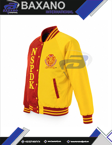 เสื้อแจ็คเก็ตวาร์ซิตี้ผ้าซาตินสีแดงและสีเหลืองของชมรมนักเรียนหญิง NSPDK ปักตัวอักษร ผ้าซาติน ชุดกีฬาทันสมัย เสื้อแจ็คเก็ตซาตินแบบกลับด้านได้ - Product Image 6
