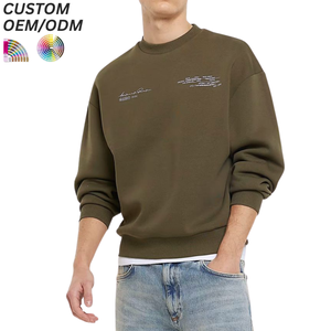 เสื้อสเวตเชิ้ตผู้ชายผ้าเฟรนช์เทอร์รี่แบบเรียบ สวมใส่สบาย เป็นมิตรกับสิ่งแวดล้อม น้ำหนักเบา สไตล์สตรีทแวร์ รับทำโลโก้ตามสั่ง รองรับ OEM ODM สำหรับขายส่ง - Product Image 5