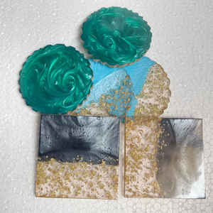 Ensemble de sous-verres ronds en résine classique, luxueux et élégant avec couleur personnalisée pour un usage domestique et commercial (hôtels et restaurants) - Product Image 6