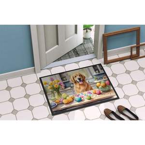 Nuevo felpudo para exteriores e interiores de 18H X 27W, alfombra decorativa Golden Retriever de Pascua, alfombrilla antideslizante y lavable para puerta delantera de pila baja - Product Image 4