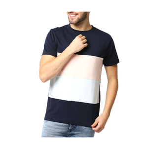 เสื้อยืดคอกลมแขนสั้นผู้ชาย ผ้าฝ้าย 100% ระบายอากาศได้ดี เป็นมิตรกับสิ่งแวดล้อม ลายทาง  น้ำหนัก 230 กรัม ทรงปกติ สวมใส่สบาย - Product Image 1