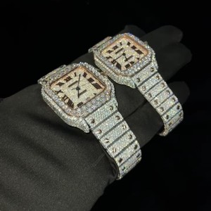 Reloj Mecánico Cuadrado de Lujo para Hombre, Elegante, de Acero Inoxidable, 40 mm, Correa de 20 mm, Movimiento Analógico ETA, Bisel con Diamantes, 100 Bar - Product Image 1