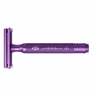 Rasoir de sécurité à cinq lames violettes, lames en acier inoxydable, manche en plastique, pour le rasage du visage, usage féminin, application en salon de coiffure - Product Image 2