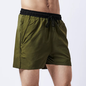 Pantalones Cortos Deportivos de Secado Rápido para Hombre, Color Verde Sólido, con Bolsillos, Cintura Media, Cierre con Cordón, Pantalones Cortos Casuales - Product Image 3