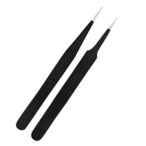 Pince à cils courbée en acier inoxydable, fabriquée au Pakistan, pour extensions de cils, outil professionnel d'extension de cils 898 - Product Image 3